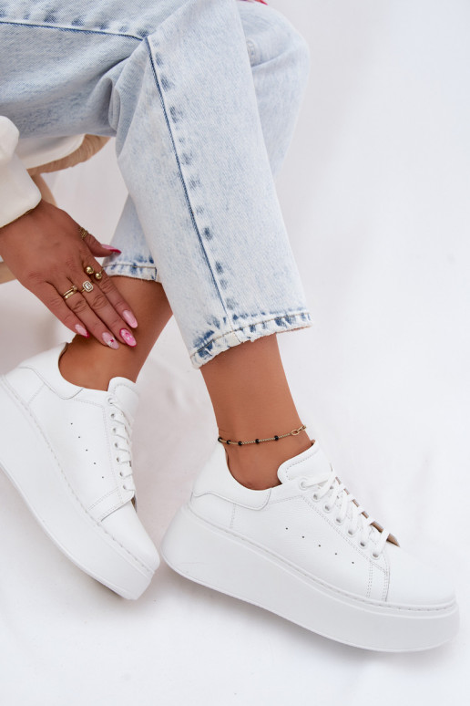 Oda Sneakers modelio batai Moteriškas su platforma Zazoo N408S2 baltos spalvos