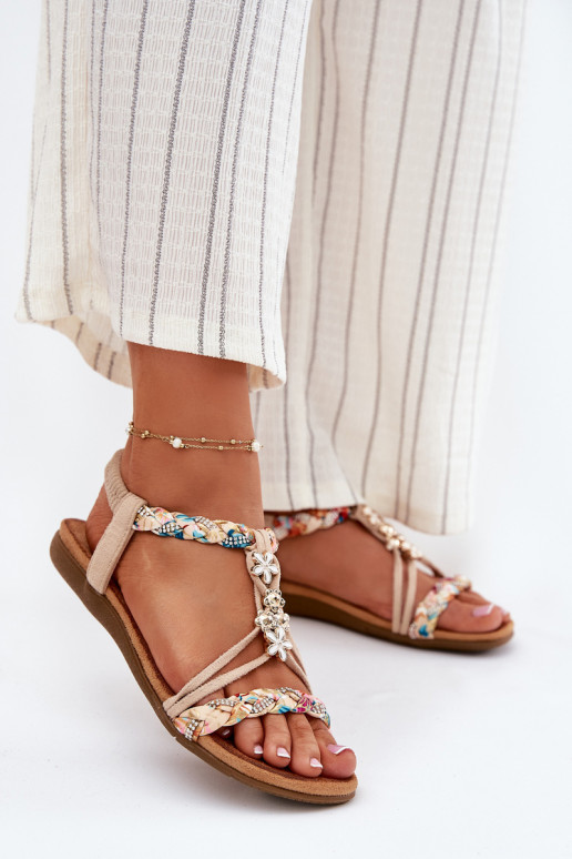 Moteriškos basutėssuPrzypinkami I Plecionymi Paskami smėlio spalvos Nusoreth