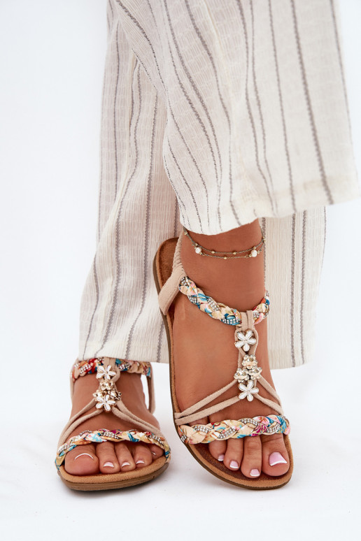 Moteriškos basutėssuPrzypinkami I Plecionymi Paskami smėlio spalvos Nusoreth