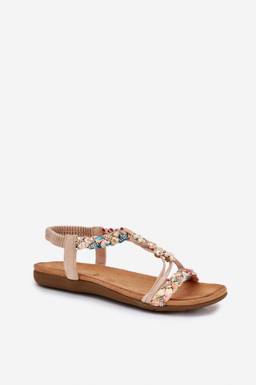 Moteriškos basutėssuPrzypinkami I Plecionymi Paskami smėlio spalvos Nusoreth