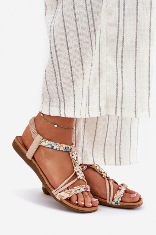 Moteriškos basutėssuPrzypinkami I Plecionymi Paskami smėlio spalvos Nusoreth