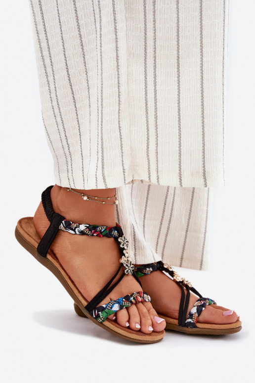 Moteriškos basutėssuPrzypinkami I Plecionymi Paskami juodos spalvos Nusoreth