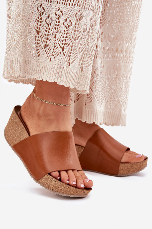 Zazoo 40291 Odinės šlepetės Moteriškas Įjungta KorkoĮym Koturnie rudos spalvos