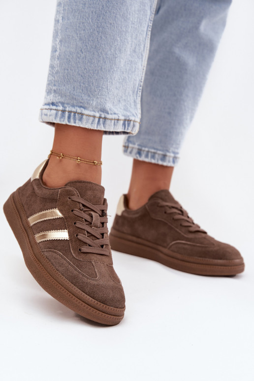 Sneakers modelio batai Moteriškas iš zomšos su platforma rudos spalvos Sylviona