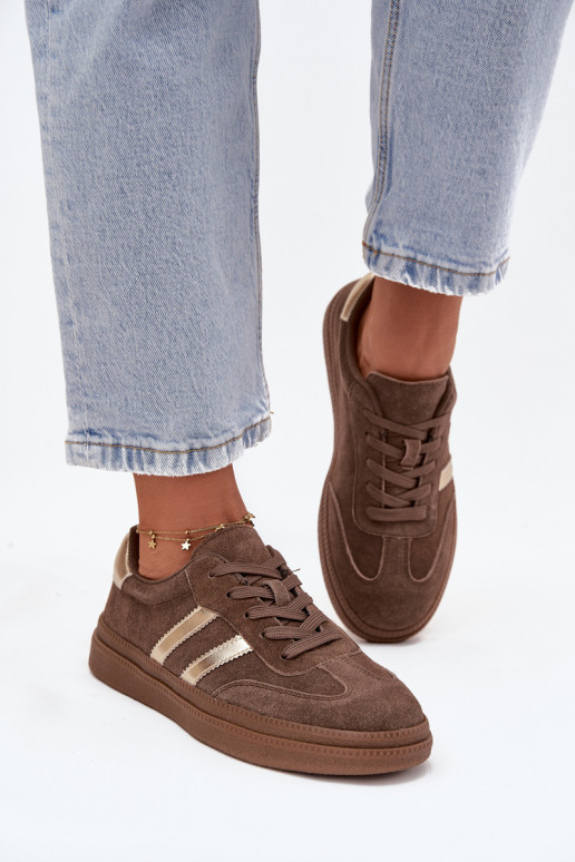 Sneakers modelio batai Moteriškas iš zomšos su platforma rudos spalvos Sylviona