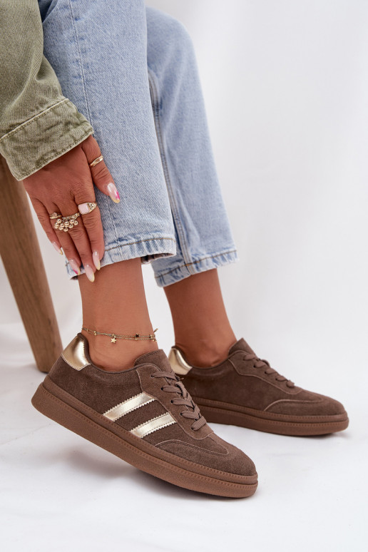 Sneakers modelio batai Moteriškas iš zomšos su platforma rudos spalvos Sylviona