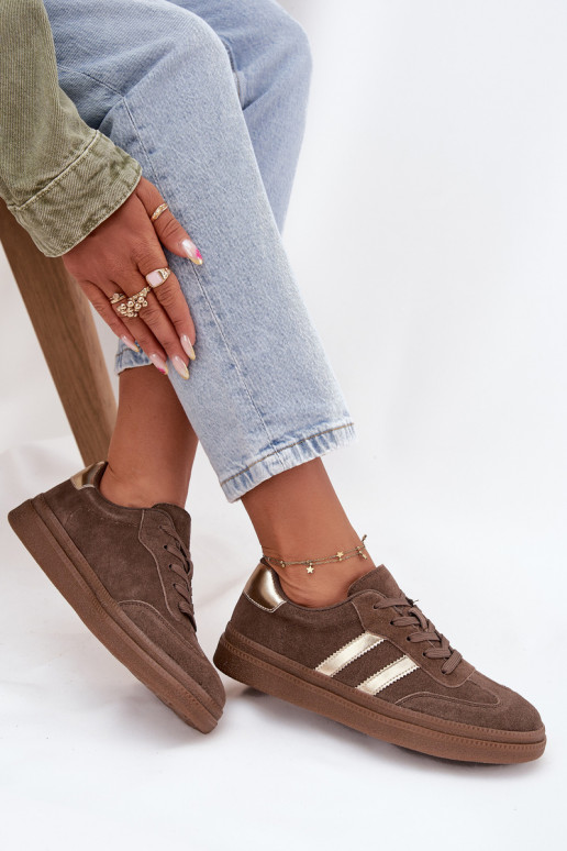 Sneakers modelio batai Moteriškas iš zomšos su platforma rudos spalvos Sylviona