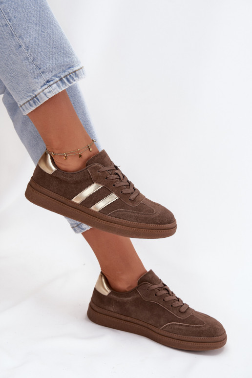 Sneakers modelio batai Moteriškas iš zomšos su platforma rudos spalvos Sylviona