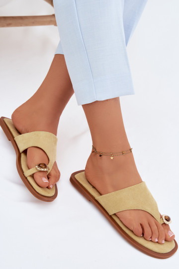 lygiapadžiai Šlepetės Šlepetės Moteriškas Su puošniais Detalem geltonos spalvos Fedira