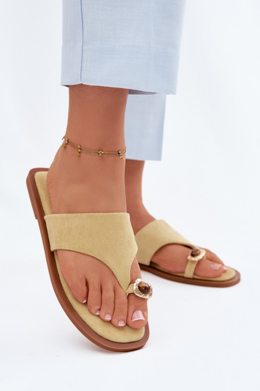 lygiapadžiai Šlepetės Šlepetės Moteriškas Su puošniais Detalem geltonos spalvos Fedira