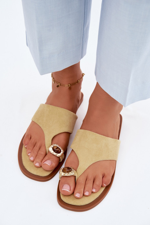 lygiapadžiai Šlepetės Šlepetės Moteriškas Su puošniais Detalem geltonos spalvos Fedira