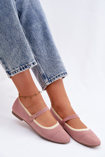 lygiapadžiai BalerinossuTinklelisgo Medžiagau rožinės spalvos Zelisa