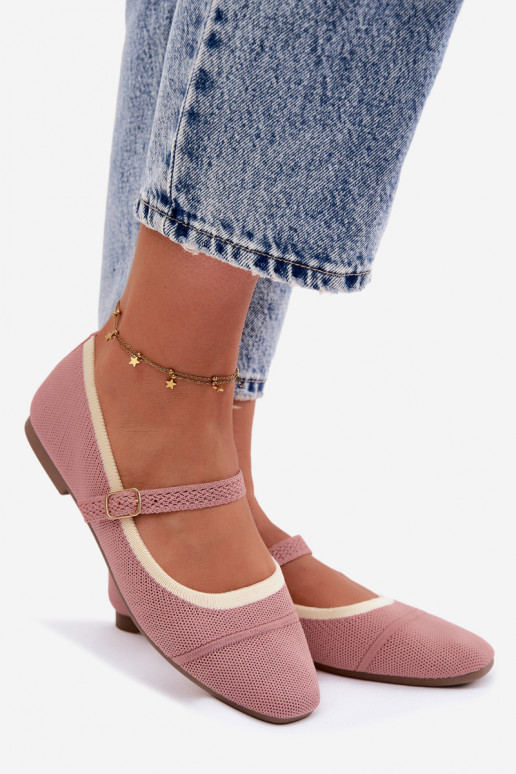 lygiapadžiai BalerinossuTinklelisgo Medžiagau rožinės spalvos Zelisa