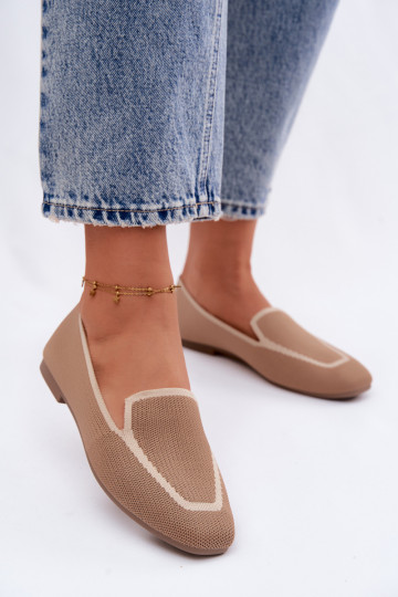 Tekstiliniai mokasinai lygiapadžiai rudos spalvos Selisa