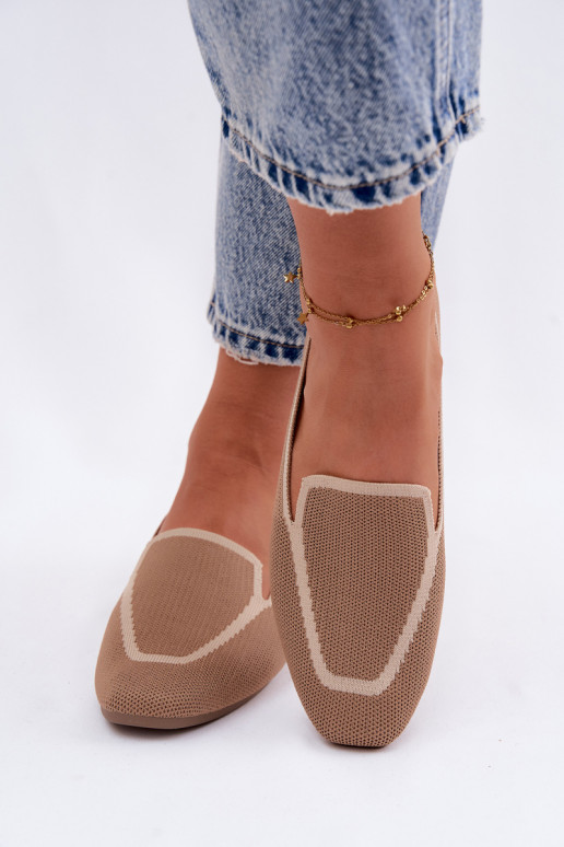 Tekstiliniai mokasinai lygiapadžiai rudos spalvos Selisa