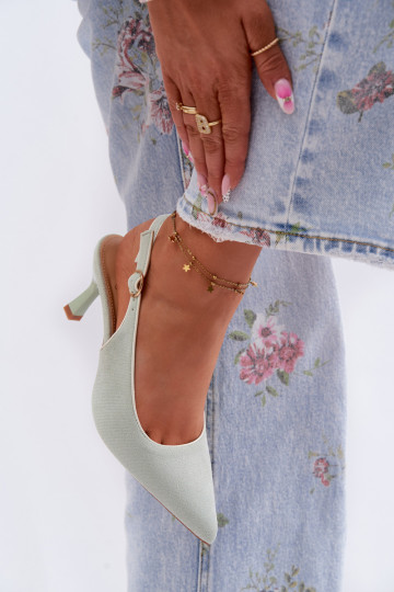 Moteriškos basutės su plonais kulniukaissuLamóĮką mėtinės spalvos Relmira