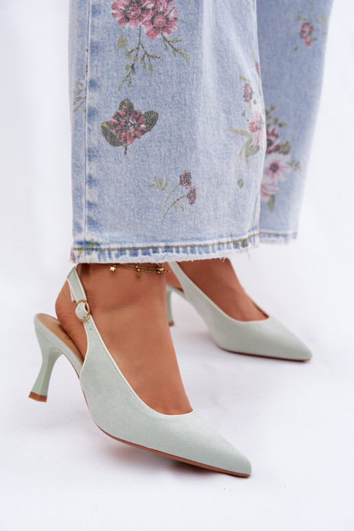 Moteriškos basutės su plonais kulniukaissuLamóĮką mėtinės spalvos Relmira