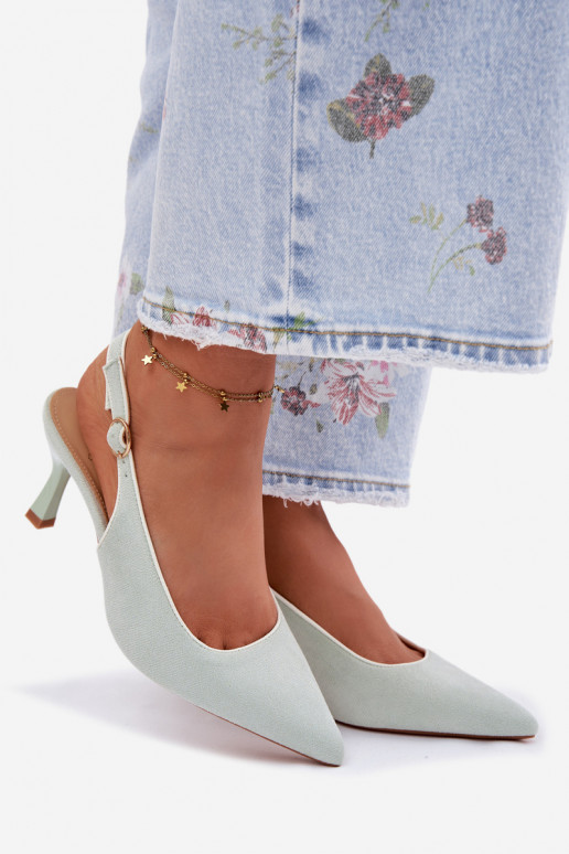 Moteriškos basutės su plonais kulniukaissuLamóĮką mėtinės spalvos Relmira