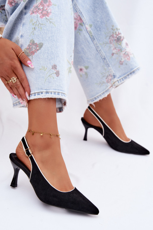 Moteriškos basutės su plonais kulniukaissuLamóĮką juodos spalvos Relmira