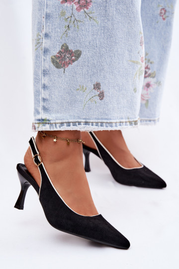 Moteriškos basutės su plonais kulniukaissuLamóĮką juodos spalvos Relmira 2