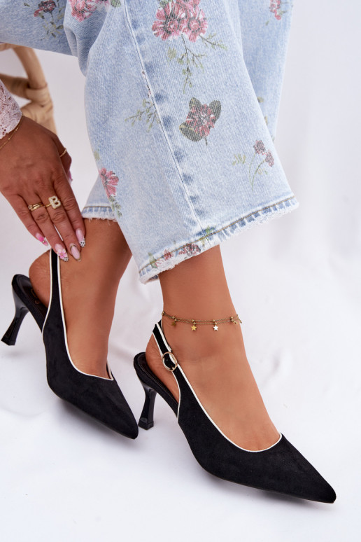 Moteriškos basutės su plonais kulniukaissuLamóĮką juodos spalvos Relmira