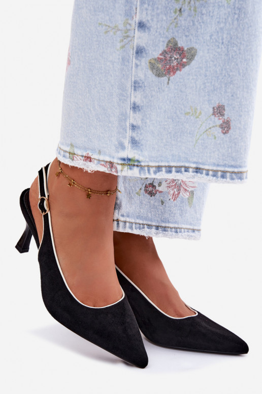 Moteriškos basutės su plonais kulniukaissuLamóĮką juodos spalvos Relmira