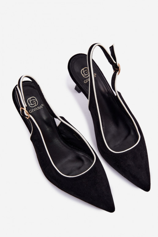 Moteriškos basutės su plonais kulniukaissuLamóĮką juodos spalvos Relmira