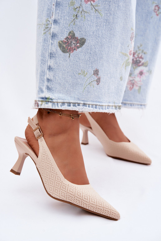  Aukštakulniai sandalai smėlio spalvos Delessa