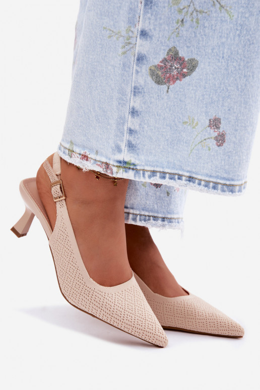  Aukštakulniai sandalai smėlio spalvos Delessa