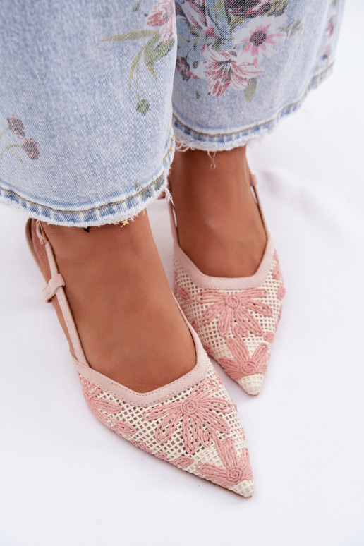 Aukštakulniai sandalai su gėlėmis rožinės spalvos Kelmira