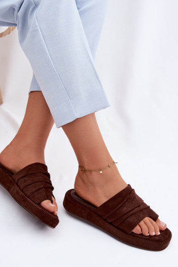 Moteriškos šlepetės Su raukiniais CzekoladoĮe Gelmira