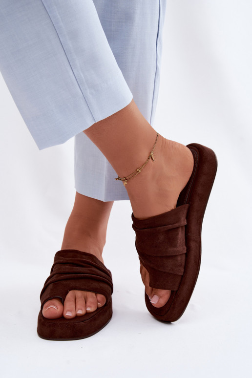 Moteriškos šlepetės Su raukiniais CzekoladoĮe Gelmira