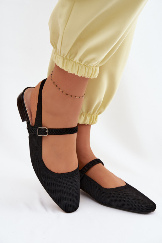  basutės Balerinos Moteriškas su dirželiais juodos spalvos Selrene