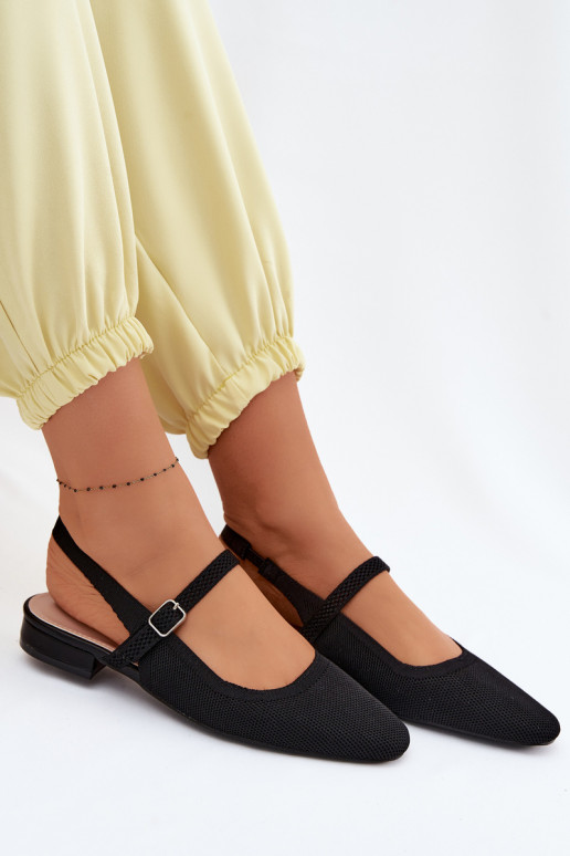  basutės Balerinos Moteriškas su dirželiais juodos spalvos Selrene