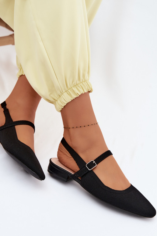  basutės Balerinos Moteriškas su dirželiais juodos spalvos Selrene