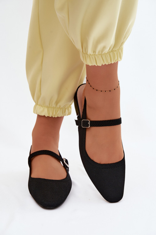  basutės Balerinos Moteriškas su dirželiais juodos spalvos Selrene