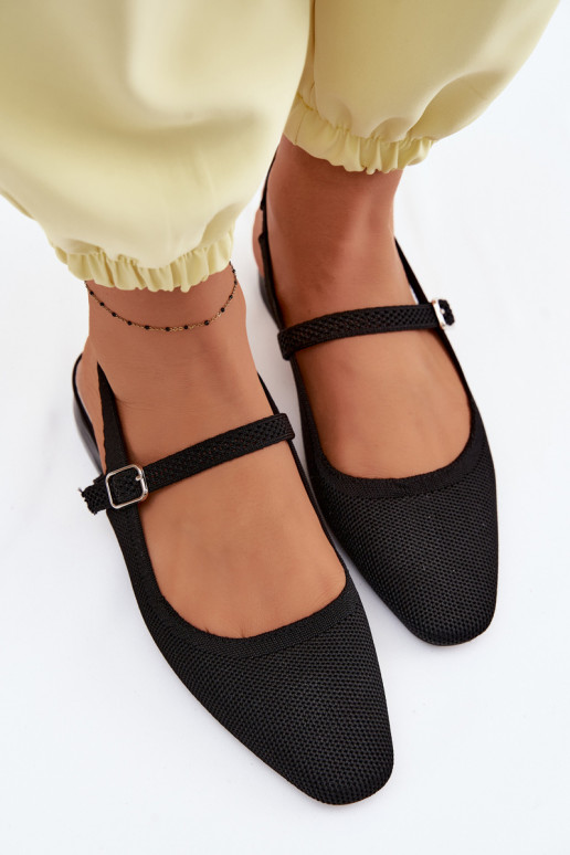  basutės Balerinos Moteriškas su dirželiais juodos spalvos Selrene