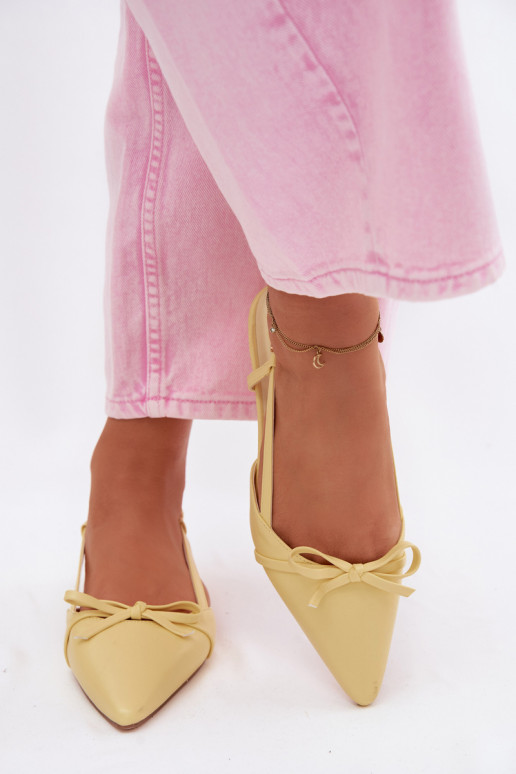 Moteriškos basutėssuImitacji Skóry Ant žemo kulno geltonos spalvos Jelmera