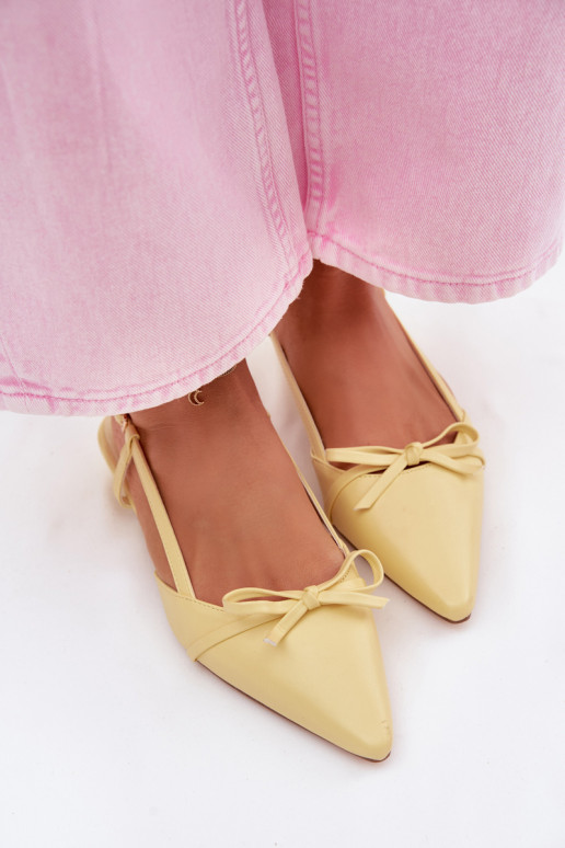 Moteriškos basutėssuImitacji Skóry Ant žemo kulno geltonos spalvos Jelmera