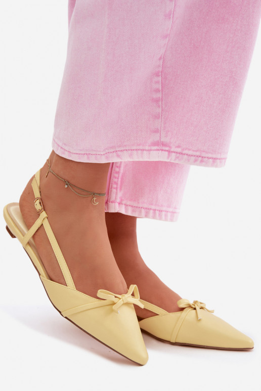 Moteriškos basutėssuImitacji Skóry Ant žemo kulno geltonos spalvos Jelmera