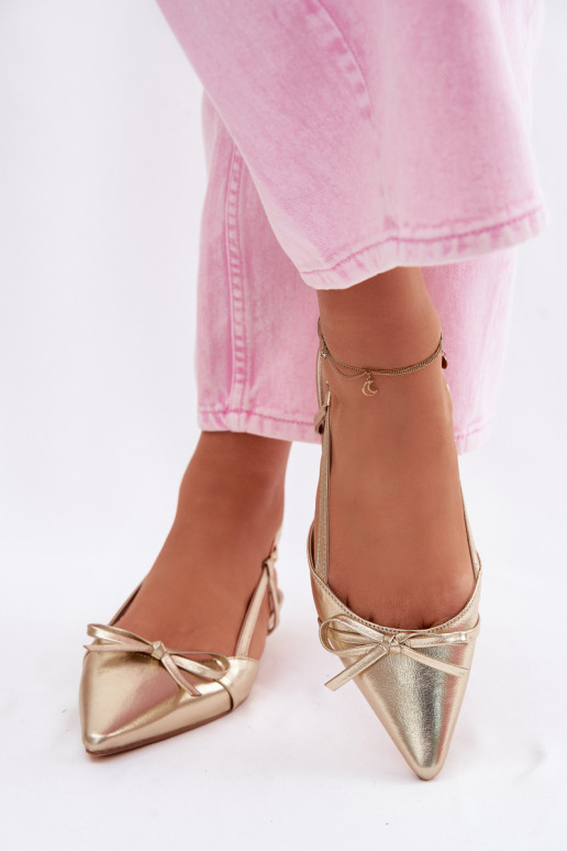 Moteriškos basutėssuImitacji Skóry Ant žemo kulno aukso spalvos Jelmera