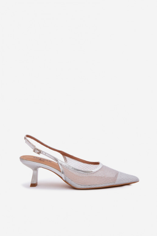 Tinklelis basutės Įjungta Smukłym Obcasie sidabro spalvos Calora