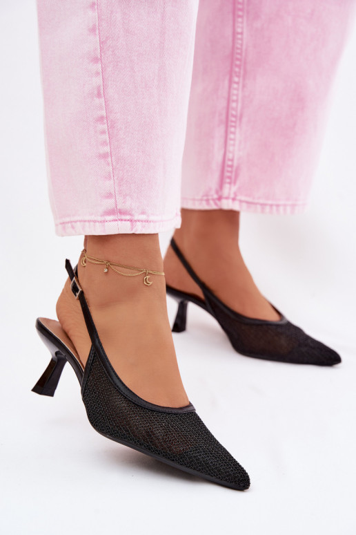 Tinklelis basutės Įjungta Smukłym Obcasie juodos spalvos Calora