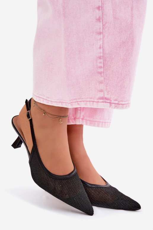 Tinklelis basutės Įjungta Smukłym Obcasie juodos spalvos Calora