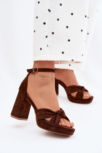 Moteriškos aukštakulnės basutėssuImitacji iš zomšosu CzekoladoĮe Rosetta 2