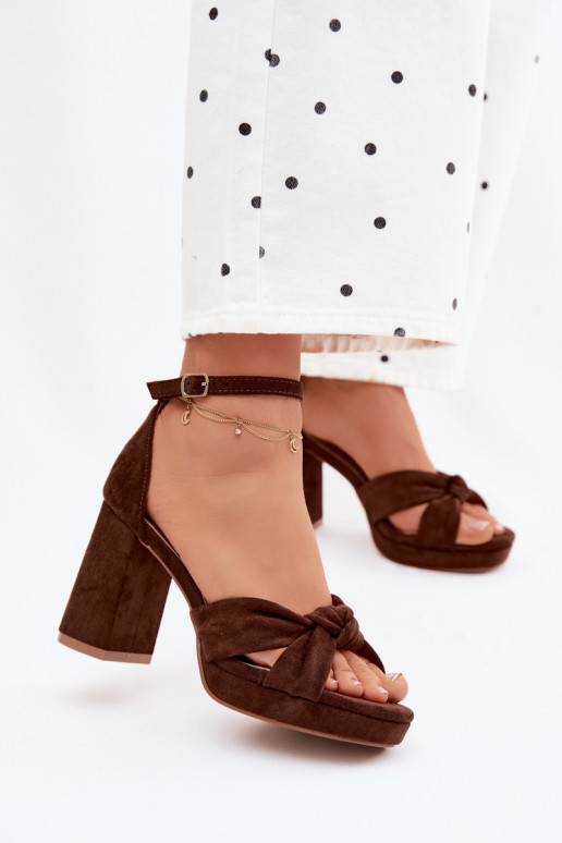 Moteriškos aukštakulnės basutėssuImitacji iš zomšosu CzekoladoĮe Rosetta