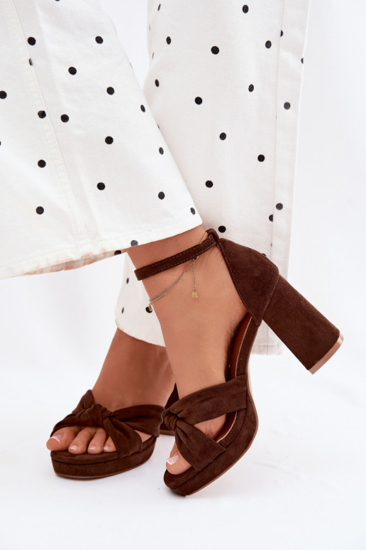 Moteriškos aukštakulnės basutėssuImitacji iš zomšosu CzekoladoĮe Rosetta