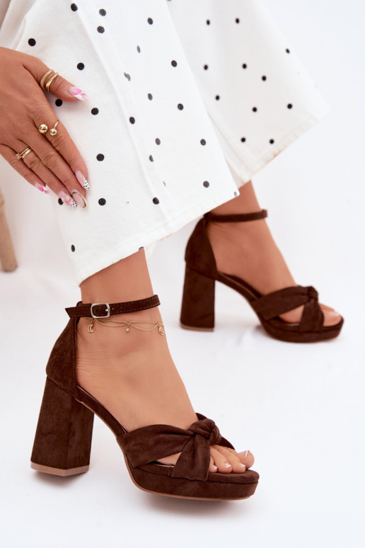 Moteriškos aukštakulnės basutėssuImitacji iš zomšosu CzekoladoĮe Rosetta