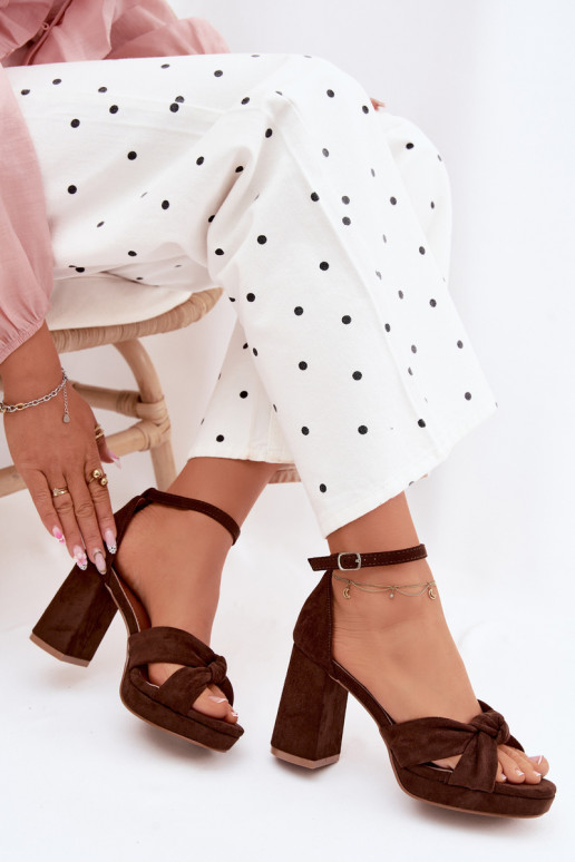 Moteriškos aukštakulnės basutėssuImitacji iš zomšosu CzekoladoĮe Rosetta