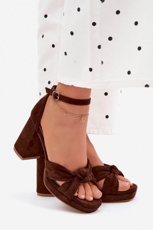 Moteriškos aukštakulnės basutėssuImitacji iš zomšosu CzekoladoĮe Rosetta